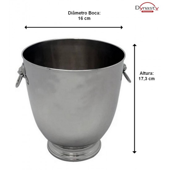 Balde 2l De Gelo Em Aço Inox 17,3x16cm